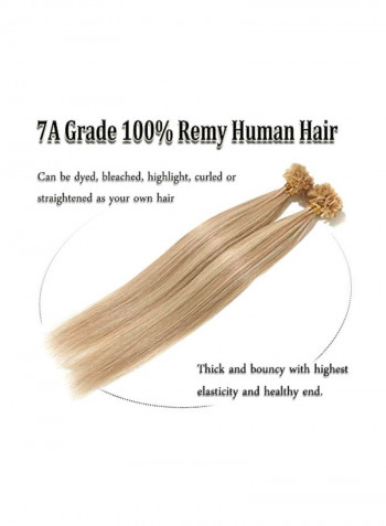 100-Strand Straight Hair Extension Set 18 Ash Blonde/613 Beach Blonde 18inch