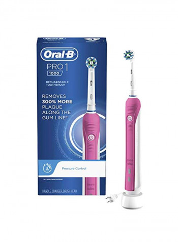 Pro 1000 CrossAction Electric Toothbrush Pink