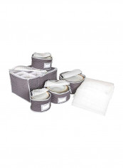5-Piece Microfiber Stemware Storage Set Grey