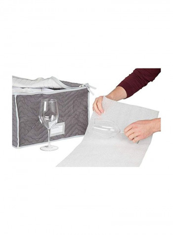 5-Piece Microfiber Stemware Storage Set Grey