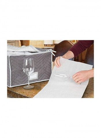 5-Piece Microfiber Stemware Storage Set Grey
