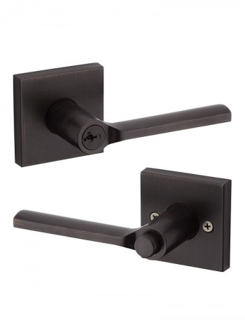 Lisbon Square Venetian Bronze Entry Lever Set Black