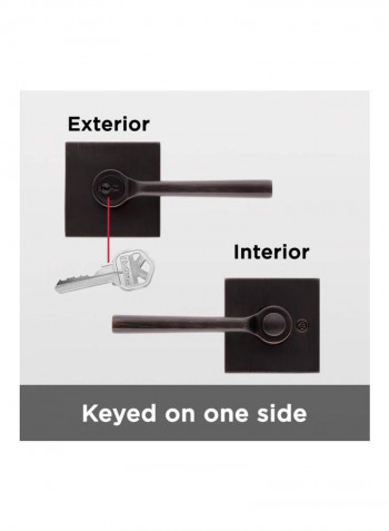 Lisbon Square Venetian Bronze Entry Lever Set Black