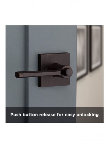 Lisbon Square Venetian Bronze Entry Lever Set Black
