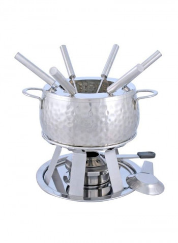 11-Piece Bienne Meat Fondue Set Silver