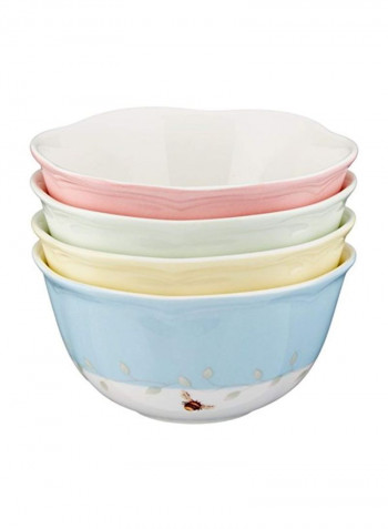 4-Piece Dessert Bowls Blue/Yellow/Green 2.375x4.75inch