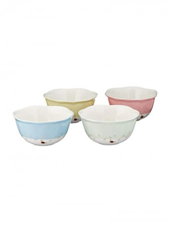 4-Piece Dessert Bowls Blue/Yellow/Green 2.375x4.75inch