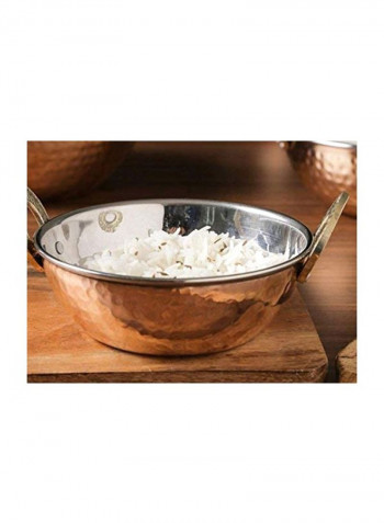 4-Piece Double Wall Multipurpose Bowl Set Copper/Silver 17ounce