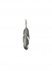925 Sterling Silver Feather Charm Pendant Necklace