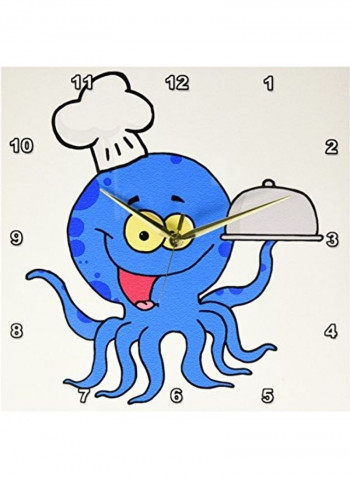 DPP 118555 2 Cute Octopus Chef With Serving Platter Wall Clock Multicolour 13x13inch