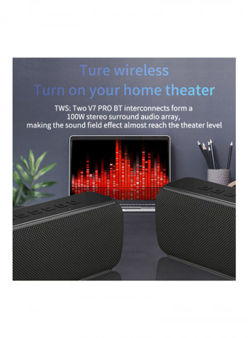 V7 Pro Bluetooth Speaker LU-VQ9-67 Black
