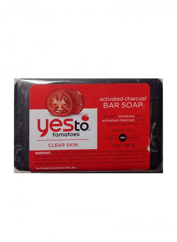 Yes to Tomatoes Clear Skin Activated Charcoal Bar Soap 7 oz (Pack of 6)