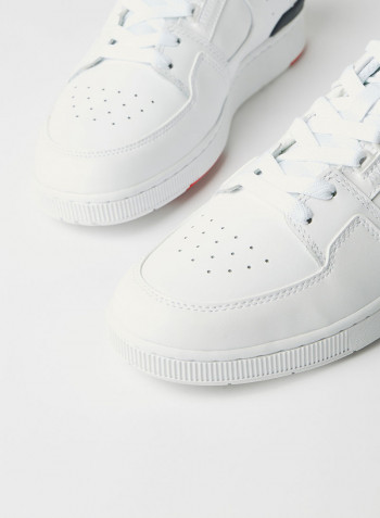 Court Cage Leather Sneakers White/Navy/Red