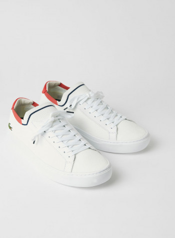 La Pique Textile Sneakers White/Red/Navy