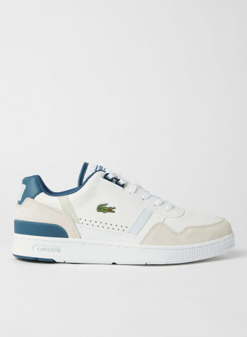 T-Clip Leather Citrus Accent Sneakers White/Navy