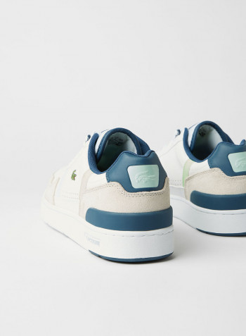 T-Clip Leather Citrus Accent Sneakers White/Navy