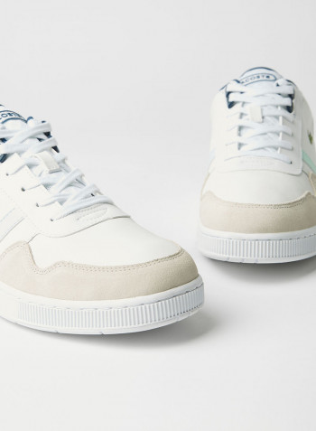 T-Clip Leather Citrus Accent Sneakers White/Navy