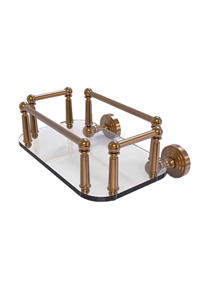 Wall Mounted Glass Towel Tray Brushed Bronze 10.2x8x4.8inch