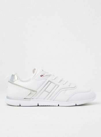 Metallic Light Weight Sneakers White