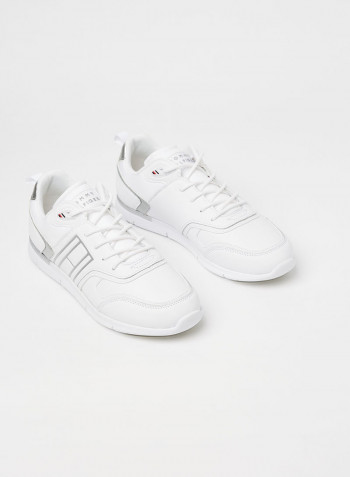 Metallic Light Weight Sneakers White