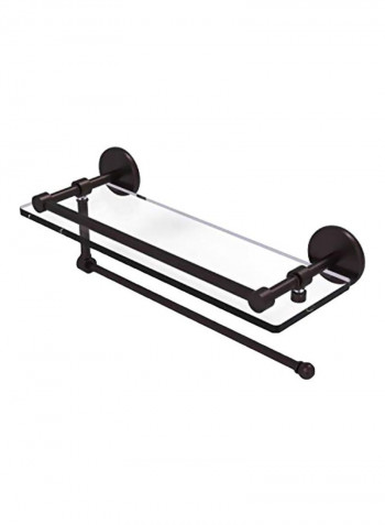 Prestige Skyline Collection Towel Holder With Glass Shelf Antique Bronze/Clear 16inch