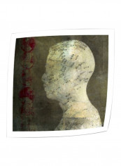 Acupuncture Painting White/Grey/Red 36x36inch