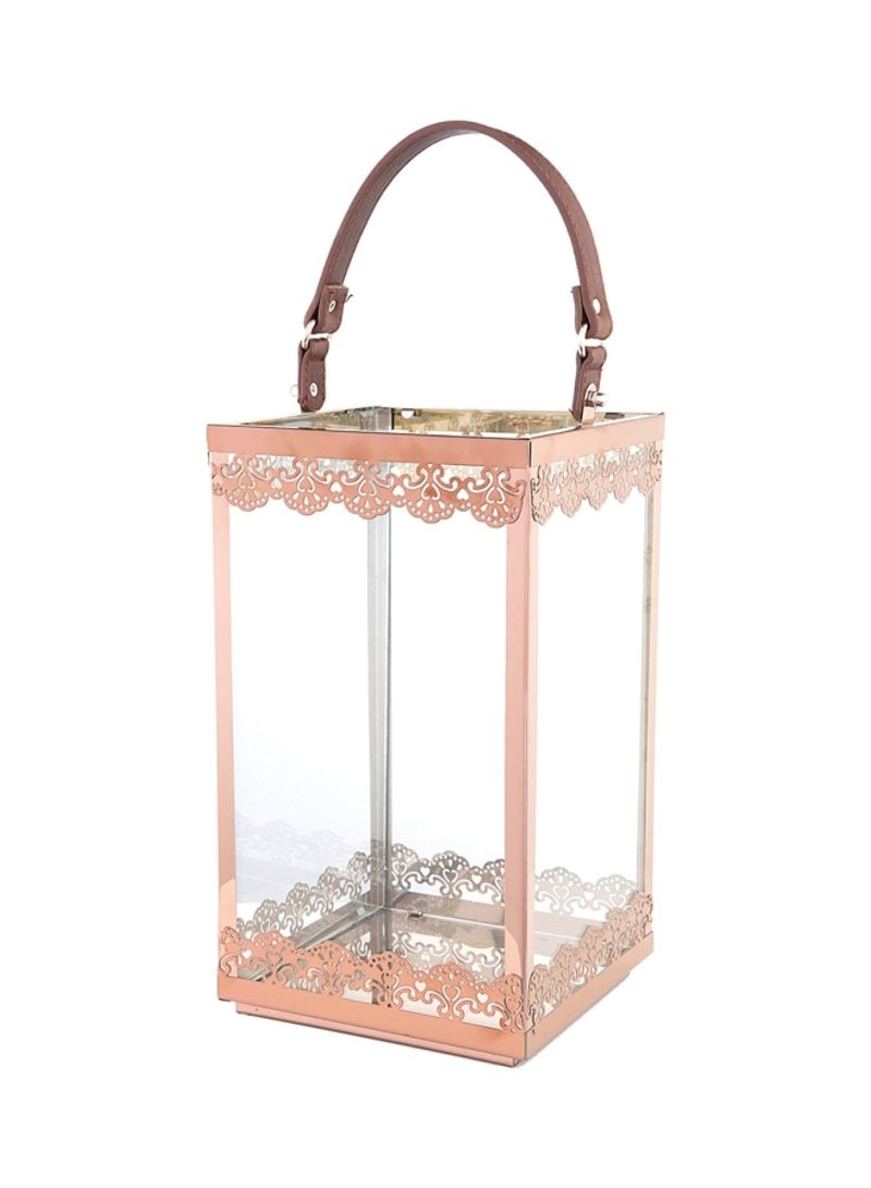 Decorative Candle Lantern Clear/Pink 14inch