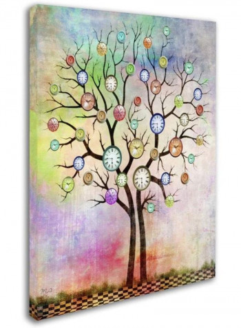 Tree 3 Canvas Wall Art multicolour 14 x 19inch