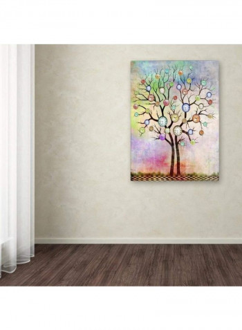 Tree 3 Canvas Wall Art multicolour 14 x 19inch