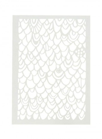 A6 Scalloped Texture Template White/Grey