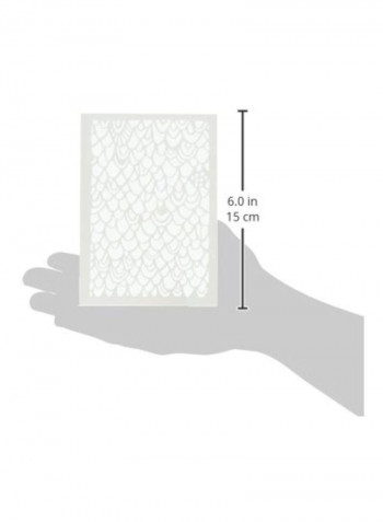 A6 Scalloped Texture Template White/Grey