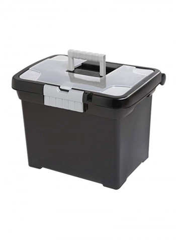 Portable File Box Black/Grey