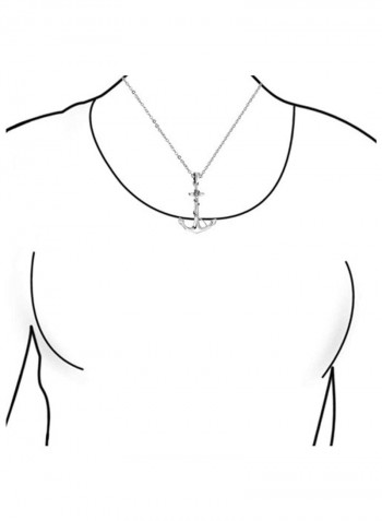 925 Sterling Silver Anchor Rope Pendant Necklace