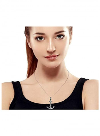 925 Sterling Silver Anchor Rope Pendant Necklace