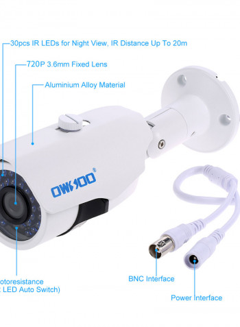 720P HD AHD IR-Cut Night Vision 30 Array Infrared Lamp PAL System Analog CCTV Camera With 60 Feet Cable