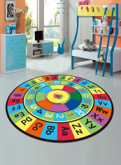 Round Shaped Printed Floor Mat Multicolour 100x100centimeter