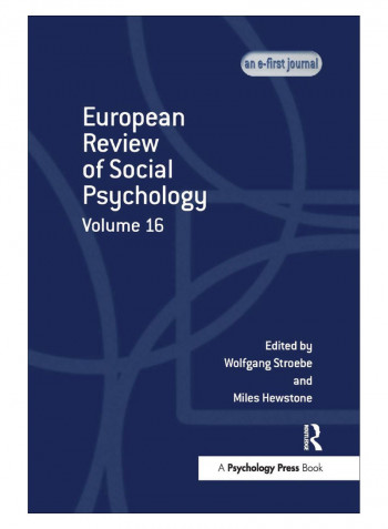 European Review Of Social Psychology Paperback 1st Edition