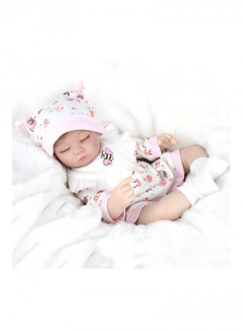 Reborn Baby Doll with Lovely Hat and Bee Bib 40.5x14x20cm