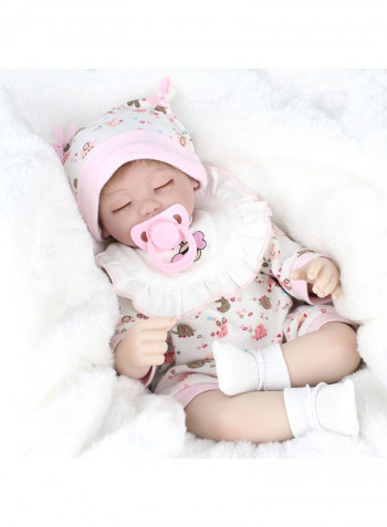 Reborn Baby Doll with Lovely Hat and Bee Bib 40.5x14x20cm