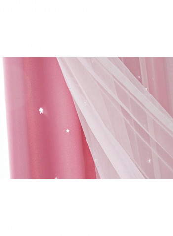 2-Piece Stars Shading Window Curtain Pink