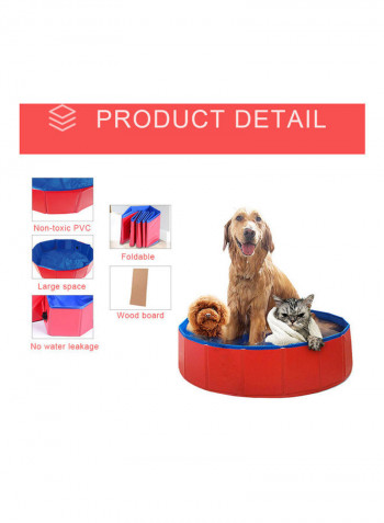 Foldable Pets Bath Pool Red/Blue 36.0x32.0x12.0cm