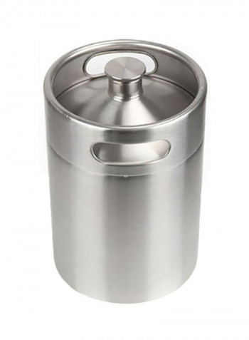 Stainless Steel Portable Barrel Silver 35x15x15centimeter