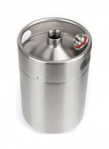 Stainless Steel Portable Barrel Silver 35x15x15centimeter