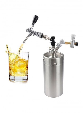 Stainless Steel Portable Barrel Silver 35x15x15centimeter