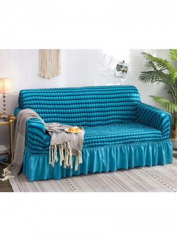 Striped Pattern Sofa Slipcover Blue 235 - 300centimeter