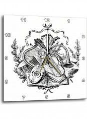 DPP 62437 2 Vintage Sketch Of Celtic Music Wall Clock Blue/White 13x13inch