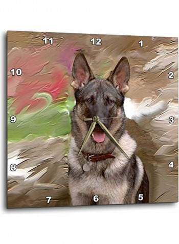 German Shepherd Wall Clock Multicolour 13 X 13inch