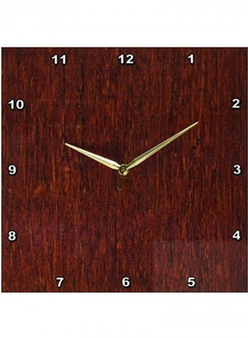 Analog Wall Clock Brown 13x13x0.1inch