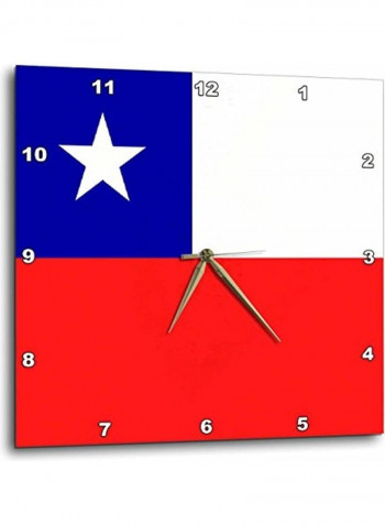 Chile Flag Picture Wall Clock Multicolour 13 x 13inch