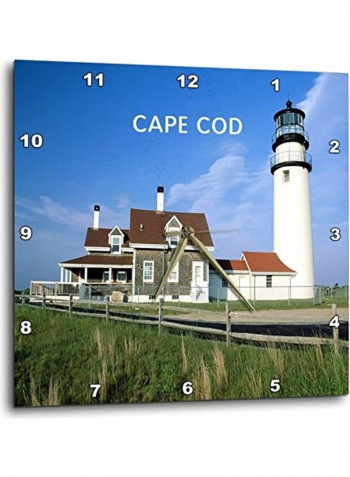 Lighthouse On Cape Cod In Massachusetts Wall Clock Multicolour 13 X 13inch